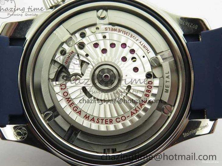 0321 Lightweight 2018 Seamaster Diver 300M VSF 1:1 Best Edition Blue Ceramic Blue Dial on Blue Rubber Strap A8800 V2 (Black Balance Wheel) 7961